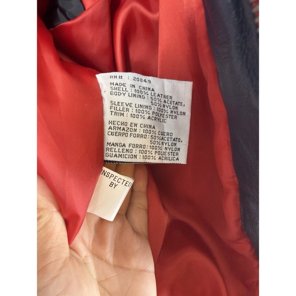 Michael Hoban WHERE MI Leather American Flag Bomber Style Jacket Men's S VTG 90s - Picture 5 of 16